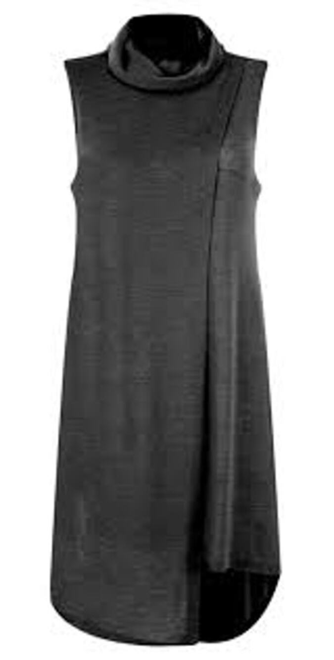 Foil Merino Dark gray/Black Wool Sleeveless Tunic A-Line Dress Size Small